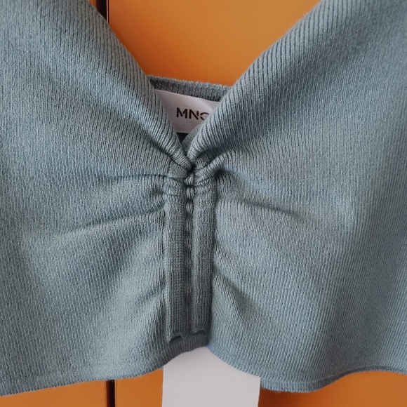 MANGO BUNDLE Knitted top with ruffle detail & Ruched-detail trousers - NWT (L) - Picture 6 of 16